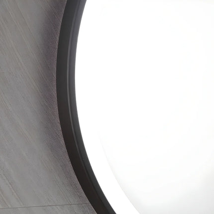Miroir lumineux rond LED avec système anti-buée - Noir - 60 cm - NUMEA