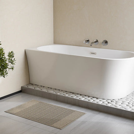 Baignoire d'angle asymétrique à poser - Blanc brillant - 150 cm - PONTICOLA