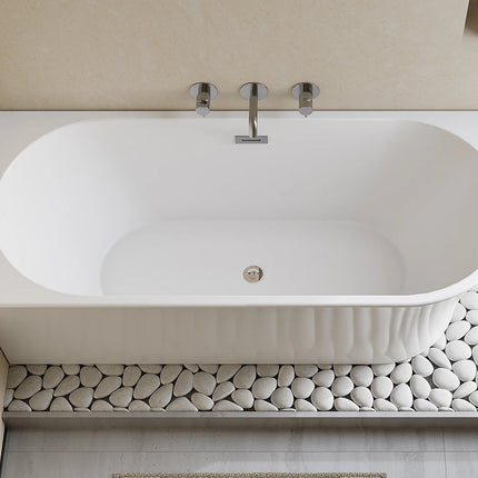 Baignoire d'angle asymétrique à poser - Blanc brillant - 150 cm - PONTICOLA