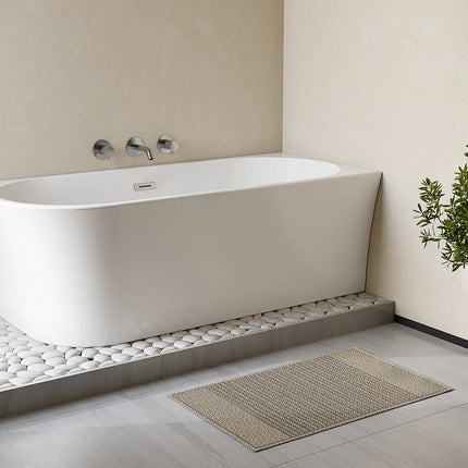 Baignoire d'angle asymétrique brillante à poser - Blanche - 150 cm - PONTICOLA