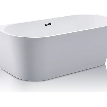 Baignoire semi îlot asymétrique finition brillante - Blanche - 75 cm - DIVINA
