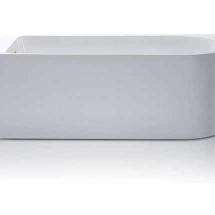Baignoire d'angle asymétrique avec meuble intégré - Blanc brillant - 170 cm - ANIKA