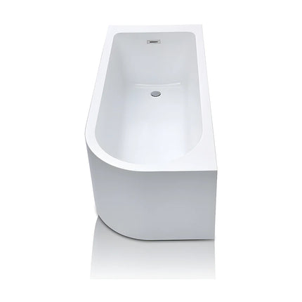 Baignoire d'angle asymétrique avec meuble intégré - Blanc brillant - 170 cm - ANIKA