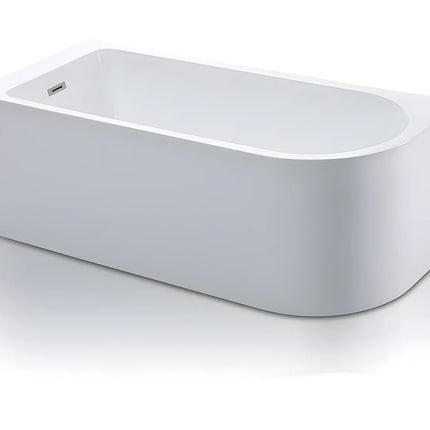 Baignoire d'angle asymétrique avec meuble intégré - Blanc brillant - 170 cm - ANIKA