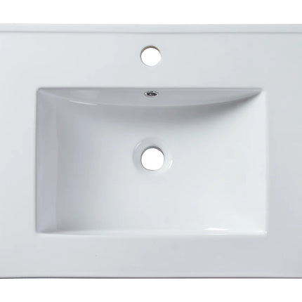 Vasque à encastrer finition polie brillante avec vasque rectangulaire - Blanc - 61 cm - MOTIAC