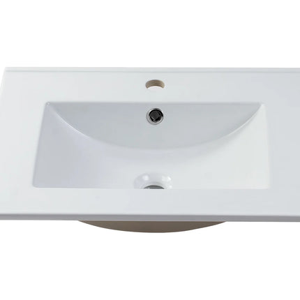 Vasque à encastrer finition polie brillante avec vasque rectangulaire - Blanc - 61 cm - MOTIAC