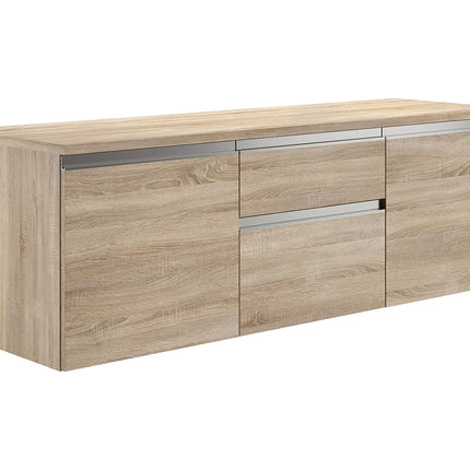 Meuble de salle de bain fonctionnel avec double vasque - Naturel clair - 150 cm - Good for Planet