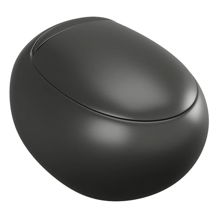 WC suspendu design contemporain avec bride - Noir mat - 40 cm - HURO II