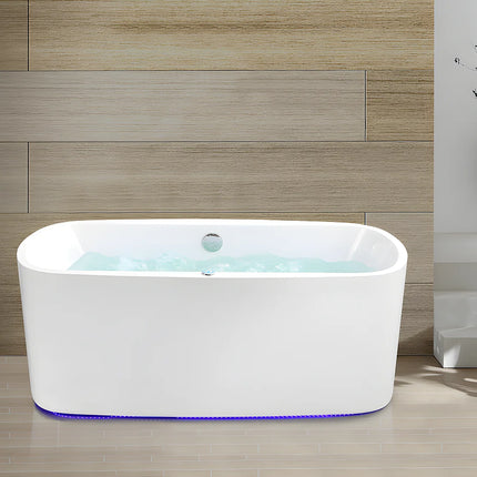 Baignoire balnéo avec LED intégrées - Blanc - 150 cm - SIRGAO