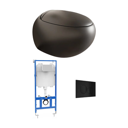 WC suspendu design mat avec abattant frein de chute - Noir mat - 40 cm - HURO II