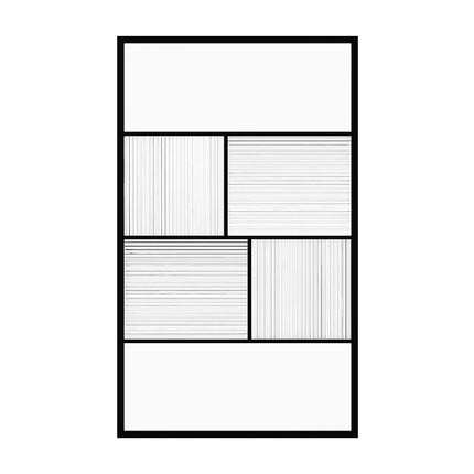 Paroi de douche à l'italienne sérigraphiée mate et texturée - Noir mat - 120 cm - SLOMENA