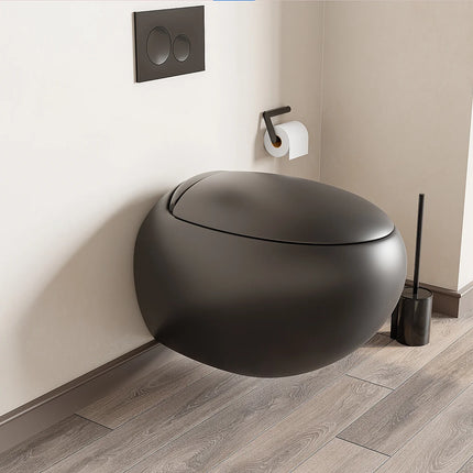 WC suspendu design mat avec abattant frein de chute - Noir mat - 40 cm - HURO II