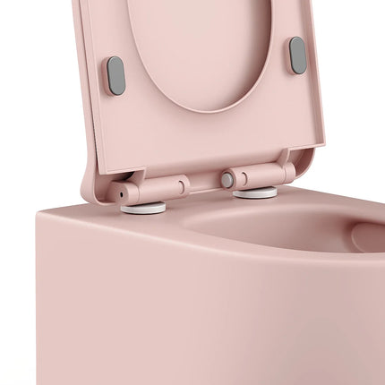 WC suspendu sans bride mat - Rose - 36 cm - Les Essentiels