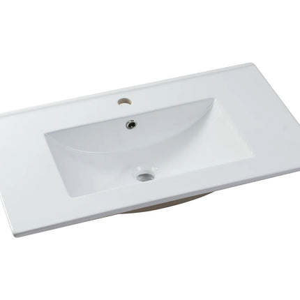 Vasque à encastrer en céramique brillante avec vasque encastrable - Blanc - 101 cm - MOTIAC