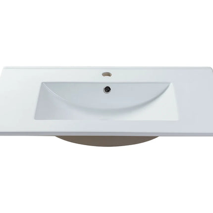 Vasque à encastrer en céramique brillante avec vasque encastrable - Blanc - 101 cm - MOTIAC