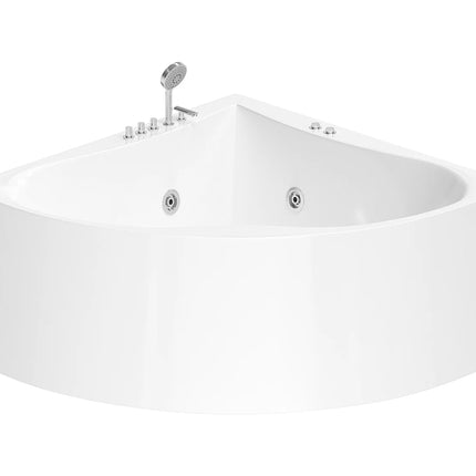 Baignoire balnéo d'angle avec système de massage hydromassant - Blanc - 135 cm - AGYNESS