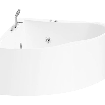 Baignoire balnéo d'angle avec système de massage hydromassant - Blanc - 135 cm - AGYNESS