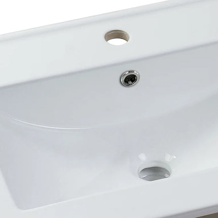 Vasque à encastrer en céramique brillante avec vasque encastrable - Blanc - 101 cm - MOTIAC