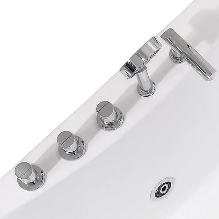 Baignoire balnéo d'angle avec système de massage hydromassant - Blanc - 135 cm - AGYNESS
