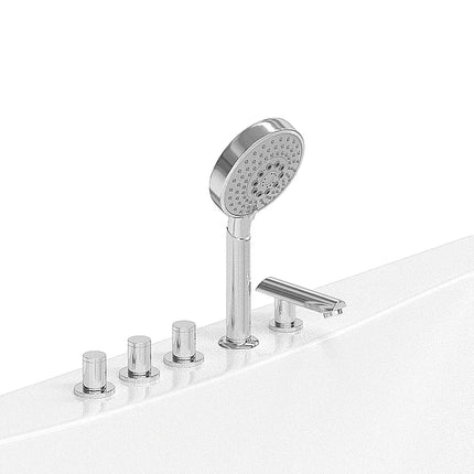 Baignoire balnéo d'angle avec système de massage hydromassant - Blanc - 135 cm - AGYNESS