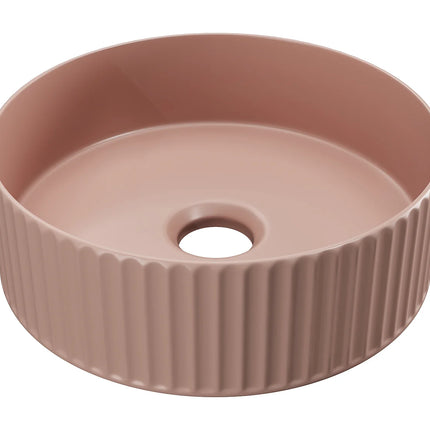 Vasque à poser ronde avec finition mate texturée - Rose - 36 cm - PEDARA