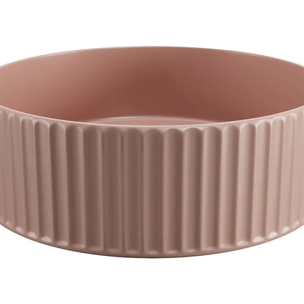 Vasque à poser ronde avec finition mate texturée - Rose - 36 cm - PEDARA