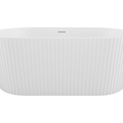 Baignoire ovale texturée à poser - Blanc mat - 150 cm - ALIENA