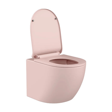 WC suspendu sans bride mat - Rose - 36 cm - Les Essentiels