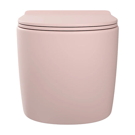 WC suspendu sans bride mat - Rose - 36 cm - Les Essentiels