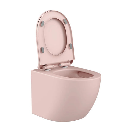 WC suspendu sans bride mat - Rose - 36 cm - Les Essentiels