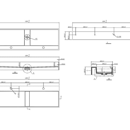 Vasque suspendue design épuré avec double vasque - Blanc - 120 cm - YAMDROK