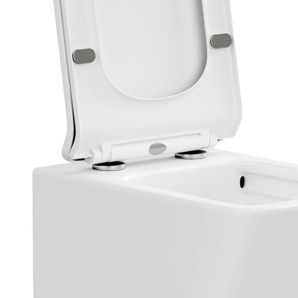 Pack WC suspendu sans bride blanc mat avec bâti-support et plaque de déclenchement blanche - 35,5 cm - Les Essentiels