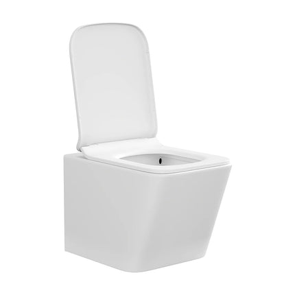 Pack WC suspendu sans bride blanc mat avec bâti-support et plaque de déclenchement blanche - 35,5 cm - Les Essentiels