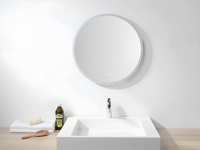 Miroir rond lumineux LED avec système anti-buée - Transparent - 80 cm - Les éphémères