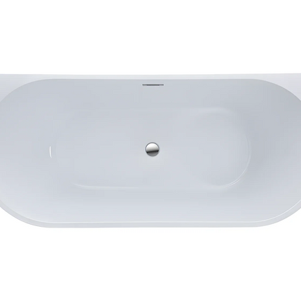Baignoire semi îlot asymétrique finition brillante - Blanche - 180 cm - DIVINA