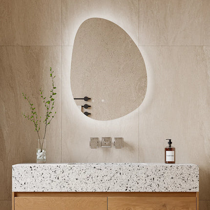 Miroir lumineux asymétrique anti-buée - Transparent - 60 cm - INACIA