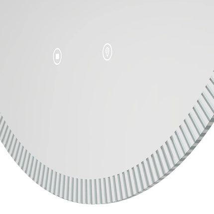 Miroir rond lumineux avec LED et anti-buée - Transparent - 60 cm - VERECIO