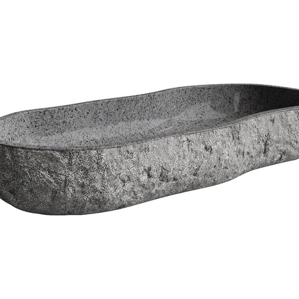 Vasque à poser asymétrique en pierre naturelle avec vasque - Gris naturel - 90 cm - PIEDRI