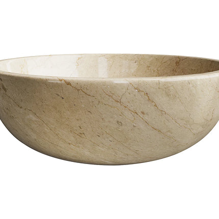 Vasque à poser ronde en marbre poli avec vasque ronde - Crème - 40 cm - LAVINO