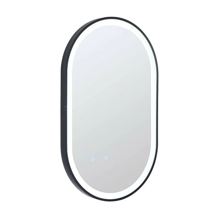 Miroir LED lumineux avec anti-buée - noir - 50 cm - Les Astucieux