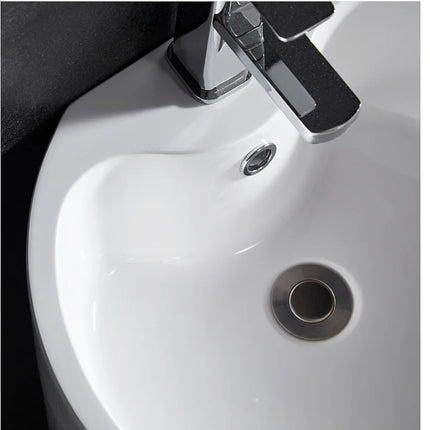 Vasque sur pied design contemporain avec vasque arrondie - blanc éclatant - 45 cm - TOTAM