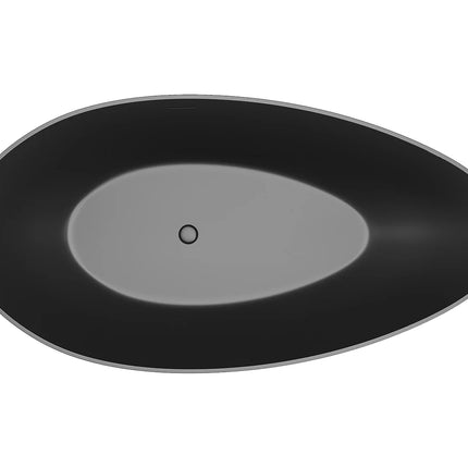Baignoire à poser ovale finition noir mat - 160 cm - APULIA