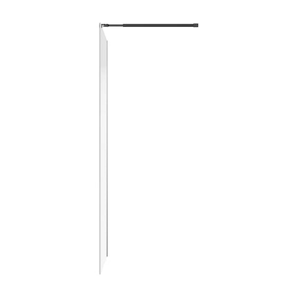 Paroi de douche à l'italienne finition mate dégradée - Noir mat - 140 cm - POMARO