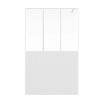 Paroi de douche style industriel avec verre teinté blanc - Blanc mat - 120 cm - URBANIK