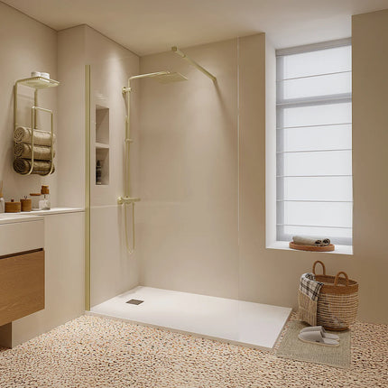 Paroi de douche à l'italienne design minimaliste doré - 120 cm - DAREN