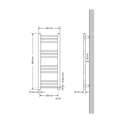 Radiateur électrique performant avec thermostat électronique - Blanc - 30 cm - Sahara