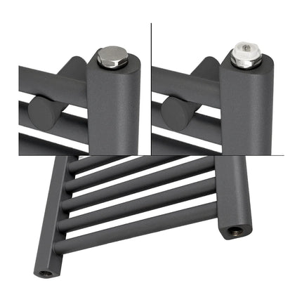Radiateur sèche-serviettes design avec tige chauffante 600W - Anthracite - 40 cm - DS CONCEPT