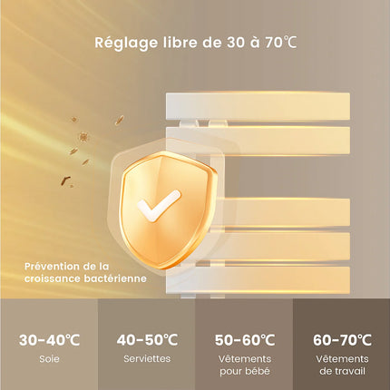 Chauffe-serviettes électrique design avec écran tactile et WiFi - Blanc - 50 cm - DS CONCEPT