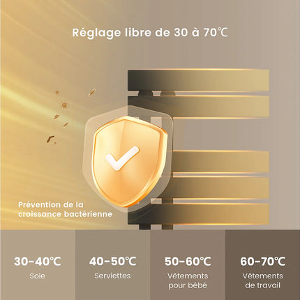 Sèche-serviettes électrique à inertie fluide noir 50 cm DS CONCEPT