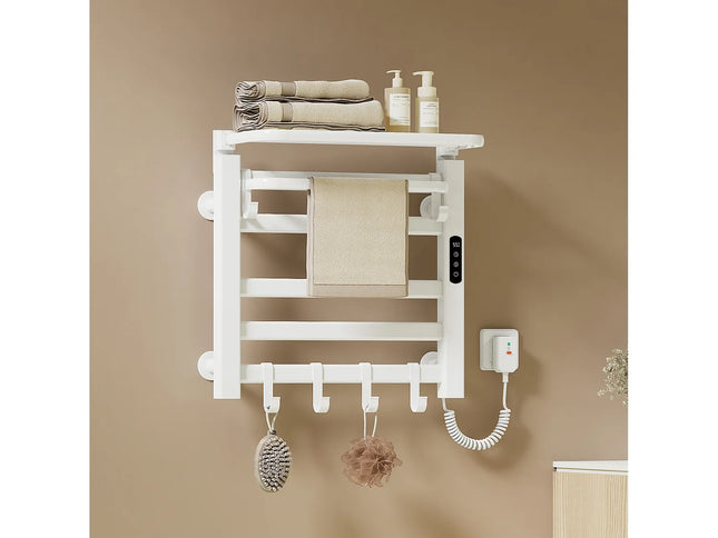 Chauffe-serviettes électrique avec thermostat intelligent WiFi - Blanc - 50 cm - DS CONCEPT